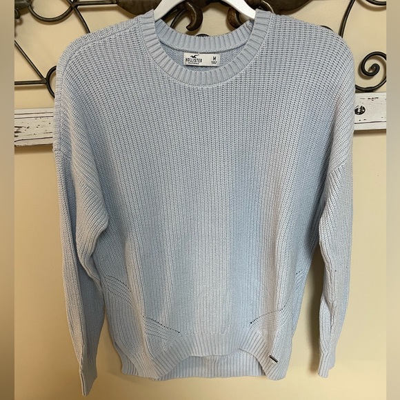 Hollister Baby Blue Knit Sweater, Size Medium - Picture 2 of 4